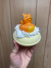 Load image into Gallery viewer, Cat Rubber Duckie Bubble Bath Bomb.
