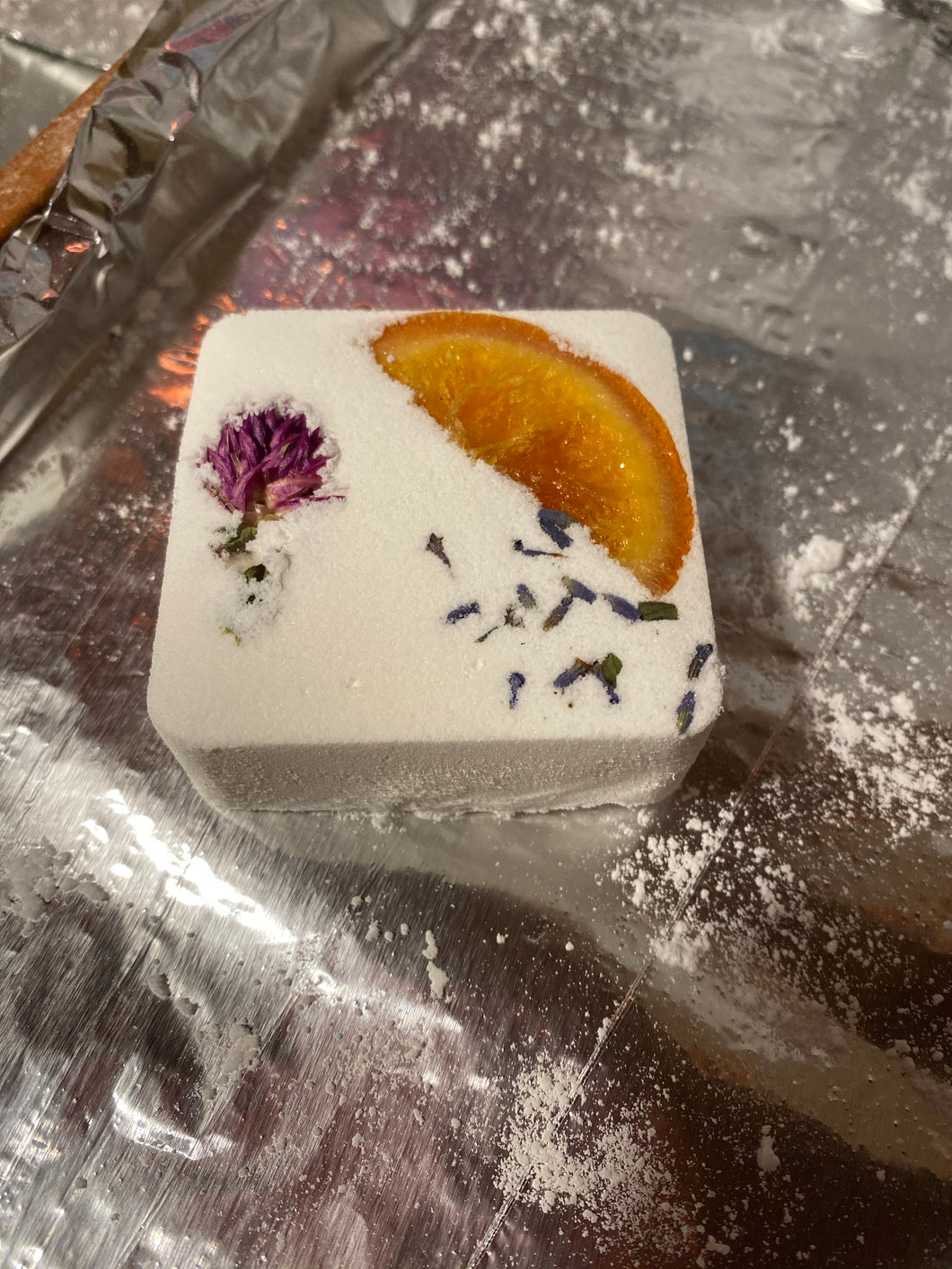 Orange Lavender Bath Bomb.